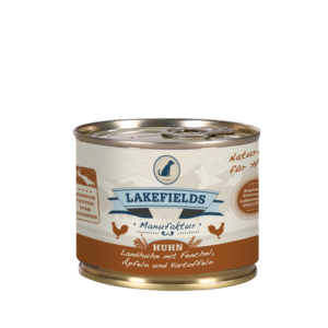 Lakefields Hundefutter Nassfutter Dosenfleisch Menü Huhn 200g